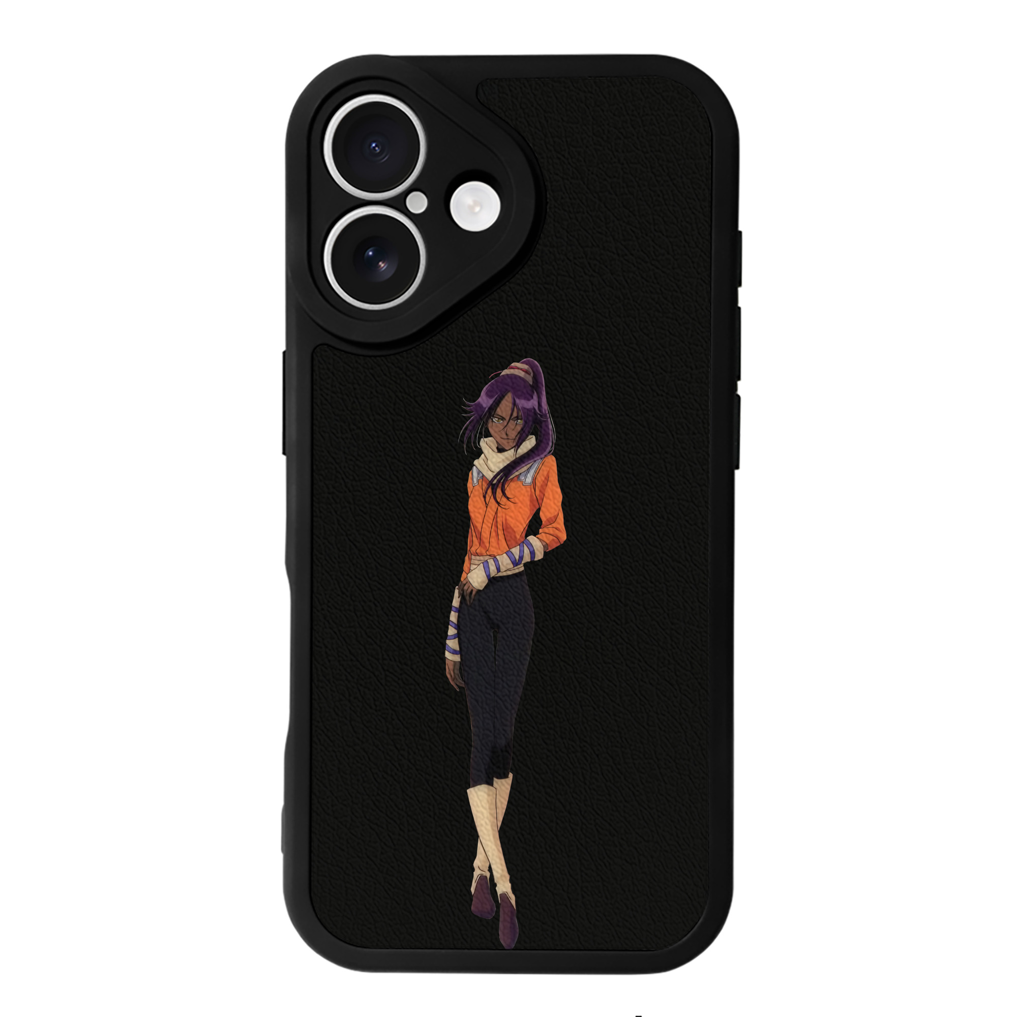 （画像用） ブリーチ 四楓院 夜一（しほういん よるいち） BLEACH Shihouin Yoruichi 【iPhone 16シリーズ対応】シリコンスマホケース（レザー調） 材質：シリコン